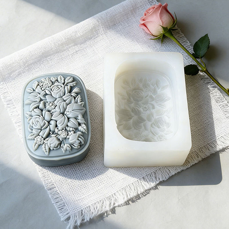 Quadratische Blumen-Silikonfor – Soap Making Instructions Bewertung und Preis